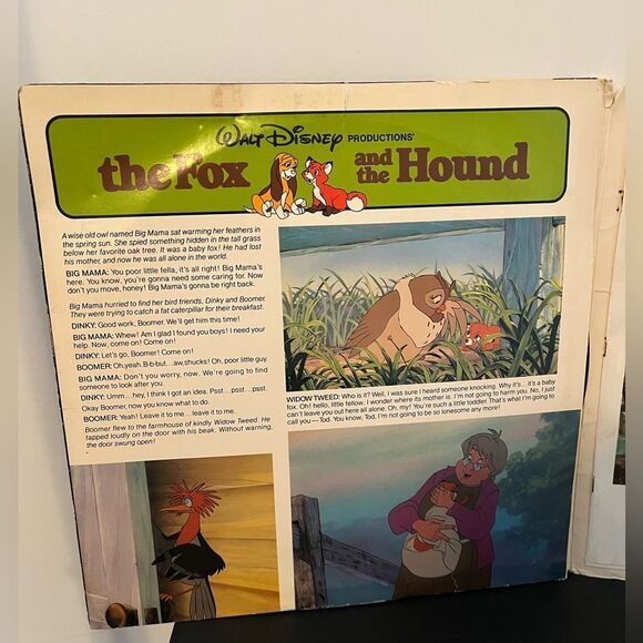 VINTAGE WALT DISNEY THE FOX & THE HOUND LP 12” SINGALONG BOOK & VINYL RECORD - Picture 3 of 6
